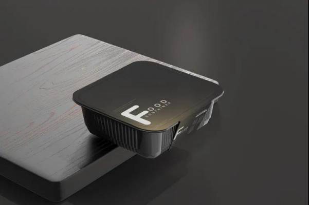 样机模板-长方形锡纸食物外卖保鲜包装盒子智能贴图LOGO图案展示样机模板