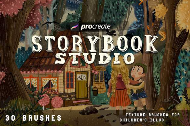 Procreate笔刷-儿童插画常用纹理笔刷素材资源