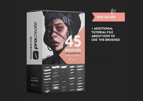 Procreate笔刷-人像皮肤头发毛皮铅笔水彩纹理笔刷素材资源