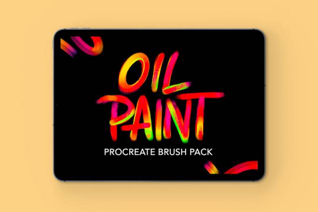 Procreate笔刷-艺术书法文字油画颜料字体笔刷资源素材