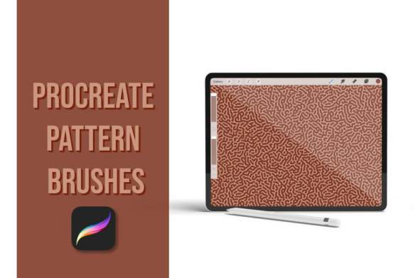 Procreate笔刷-抽象不规则曲线纹理笔刷素材