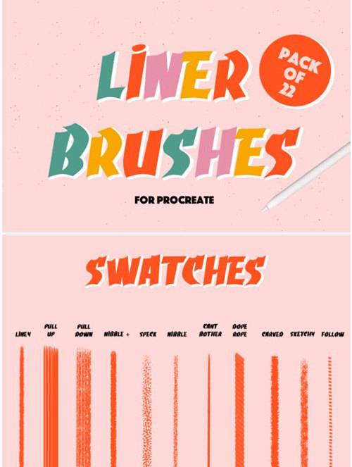 Procreate笔刷-蜡笔线条笔刷资源下载
