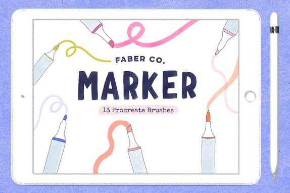 Procreate笔刷-马克笔画笔纹理笔刷素材资源