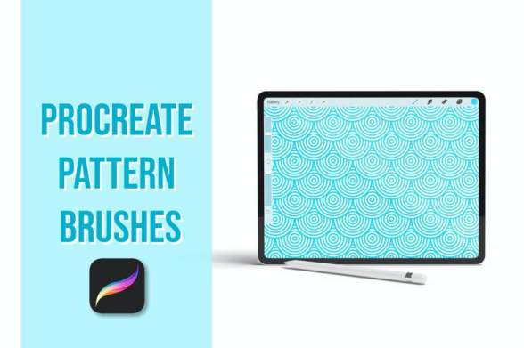 Procreate笔刷-圆圈云纹点阵纹理笔刷素材