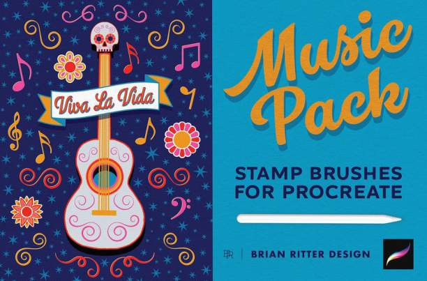 Procreate笔刷-音乐乐器音符主题图案笔刷素材下载