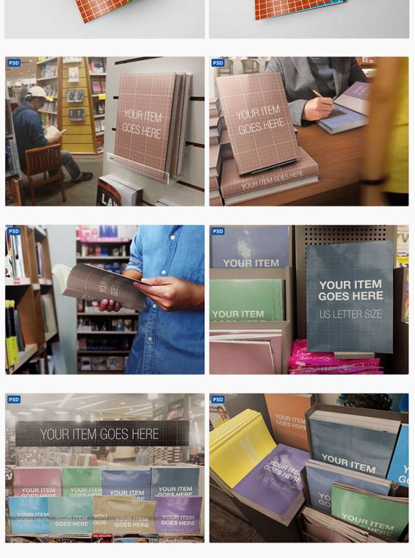 样机模板-企业公司时尚宣传册杂志画册PSD智能图层贴图样机背景vi模板素材