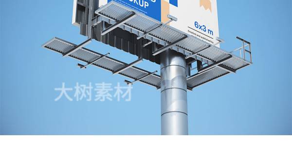 PS插件-户外场景广告牌三角高炮喷绘海报效果展示VI智能贴图PSD样机模板