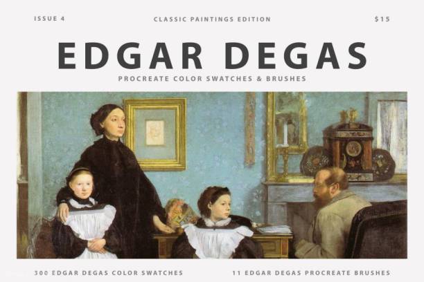 Procreate笔刷-埃德加(Edgar Degas)印象派古典油画笔刷和色卡素材
