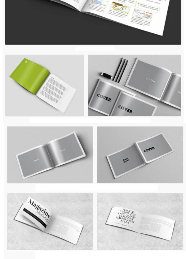 样机模板-横版公司企业画册宣传册效果图VI智能贴图样机PSD设计素材模板