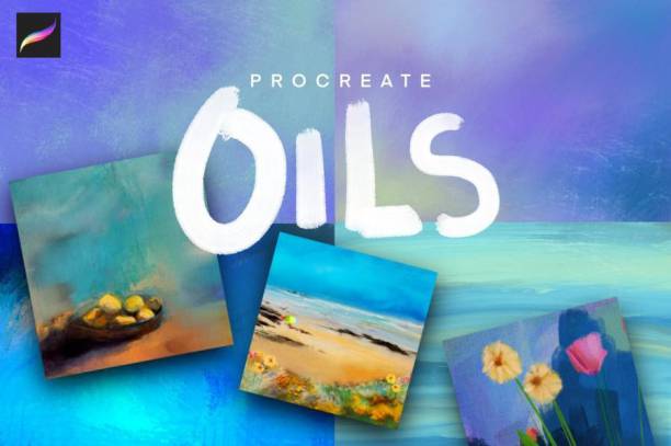 Procreate笔刷-厚涂油画污渍油彩绘画效果笔刷素材资源