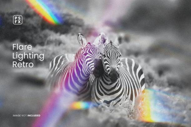 PS动作-耀斑照明复古照片效果PSD滤镜模板