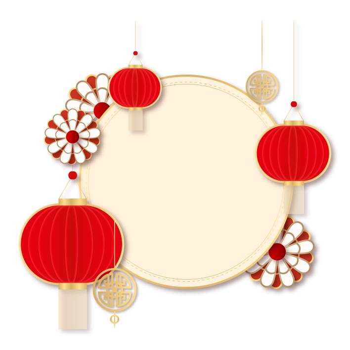 PNG素材-2022春节新年剪纸图案装饰元素png素材