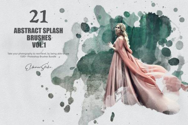 PS笔刷-抽象艺术水彩飞溅PS笔刷素材资源