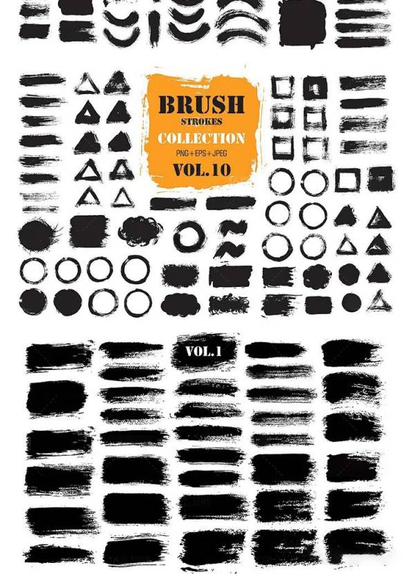 PNG素材-700款书法笔刷PNG/EPS素材合集