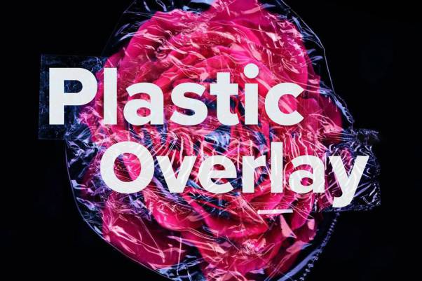 背景素材-霓虹赛博朋克风格塑料薄膜叠加图片素材