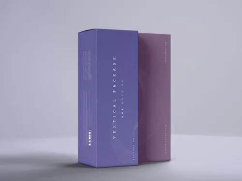 长方形包装盒设计展示样机模型Vertical Box Package Mockup