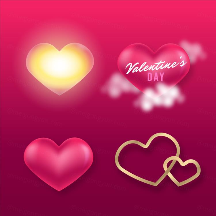 高质量情人节七夕妇女节爱情主题宣传单横幅海报插画EPS矢量模