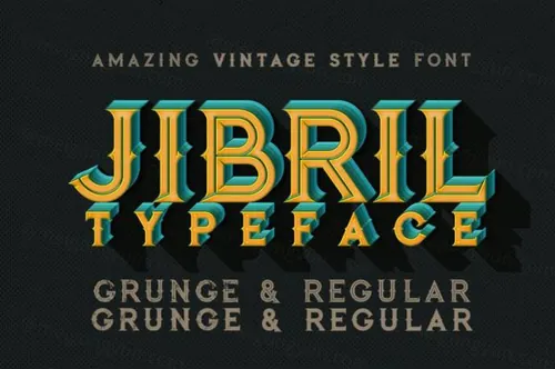 4种经典的英文字体 Jibril  4 Vintage Style Fonts