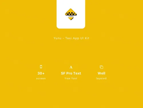 出租车APP UI工具包Yunu - Taxi App UI Kit