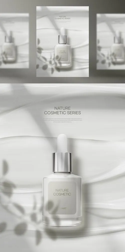 高品质春夏保湿防晒美容化妆品宣传广告海报PSD模板