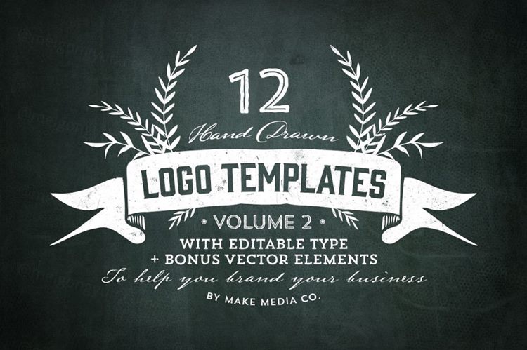 矢量手绘标志老logo设计素材 Hand-Drawn-Log