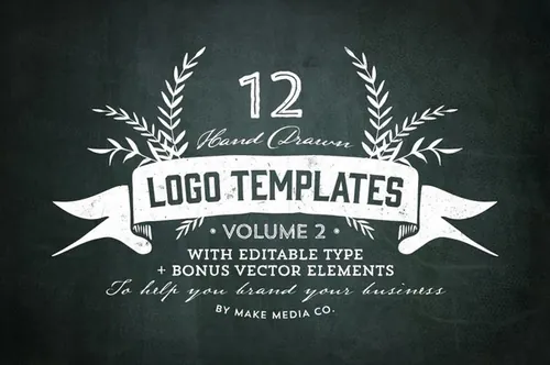 矢量手绘标志老logo设计素材 Hand-Drawn-Log