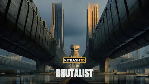 现代化概念城市粗犷裸露美学科幻建筑设计3D模型素材 KitB