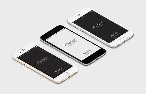 iPhone6手机模型PSD贴图模板iPhone 6 isometric mockups