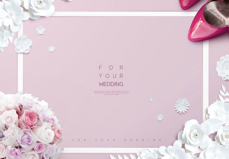 高端婚礼情人节女王节海报设计Wedding Valentine\'s Women\'s Day