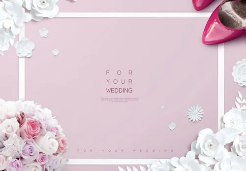 高端婚礼情人节女王节海报设计Wedding Valentine\'s Women\'s Day