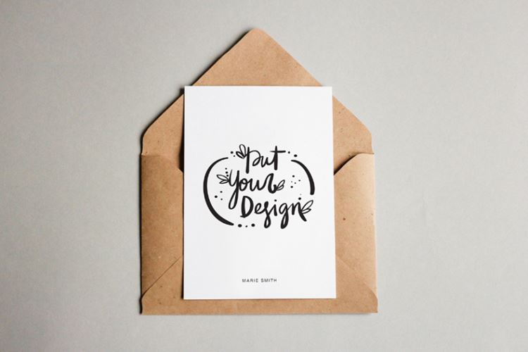 信封模型PSD贴图模板Postcard 、Greeting Card