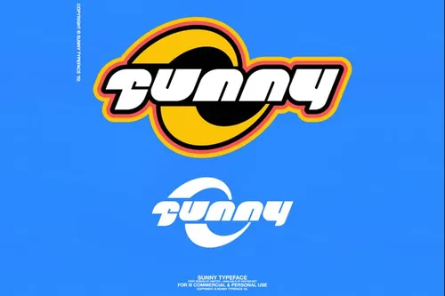 复古怀旧Y2K千禧风阳光英文字体 Sunny Typefac