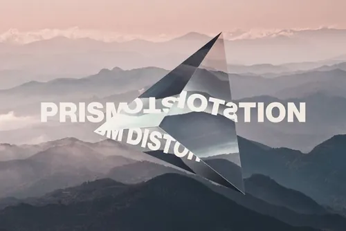 未来派科幻三角金字塔镜面反射图片效果PS模板 Prism L