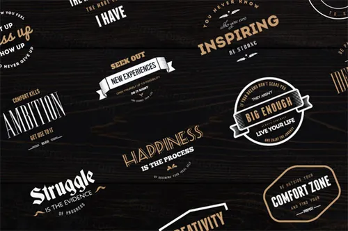 18组复古风格徽章商标模版素材 Vintage Badges , Insignias , Logos