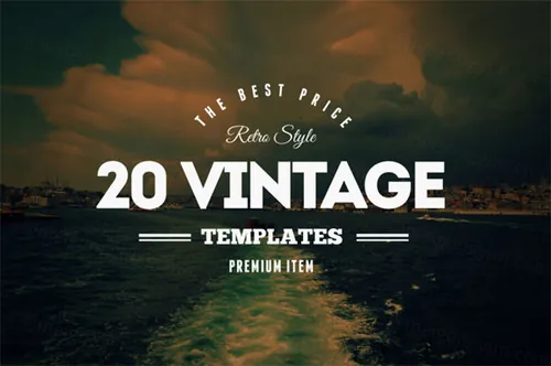 20组复古风格徽章图标素材 Vintage Logos  Badges