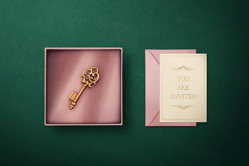 交房钥匙礼品包装VIP套件场景样机