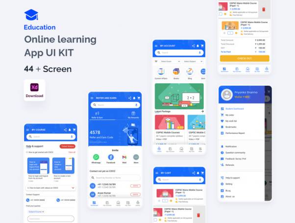 在线教育网校学习平台UI界面素材 Education Learning