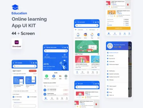 在线教育网校学习平台UI界面素材 Education Learning