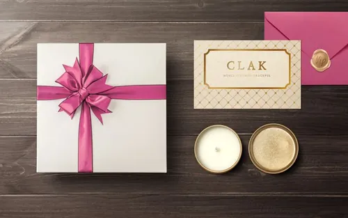 精美的散粉礼品包装VIP套件场景样机