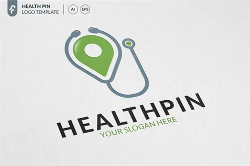 健康医疗主题标志Logo模板 Health-Location-Logo