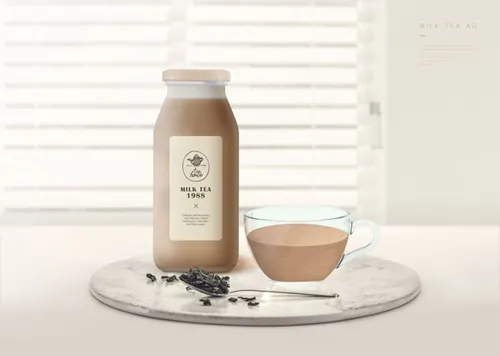 茶味奶茶样机场景模拟模板