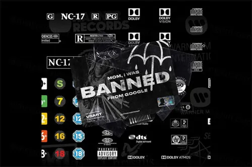 全球知名唱片公司数字媒体数据传输技术商标EPS矢量图标 Vsssart - Mom I Was Banned