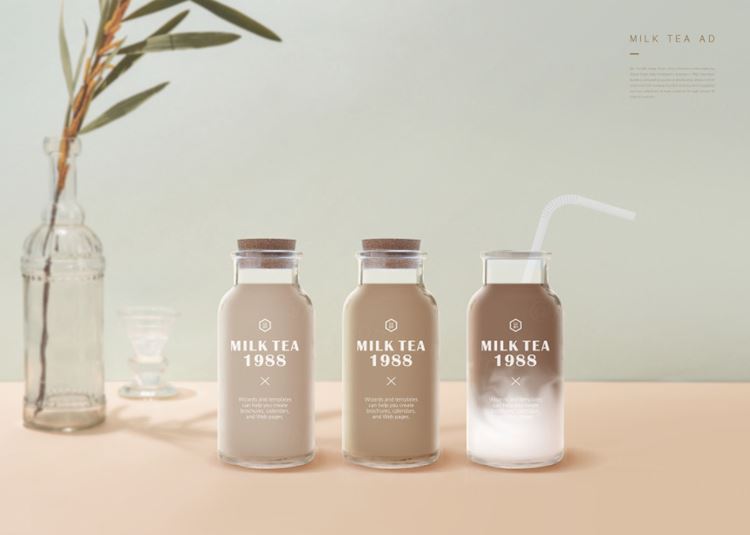 吸管奶茶样机场景模拟模板