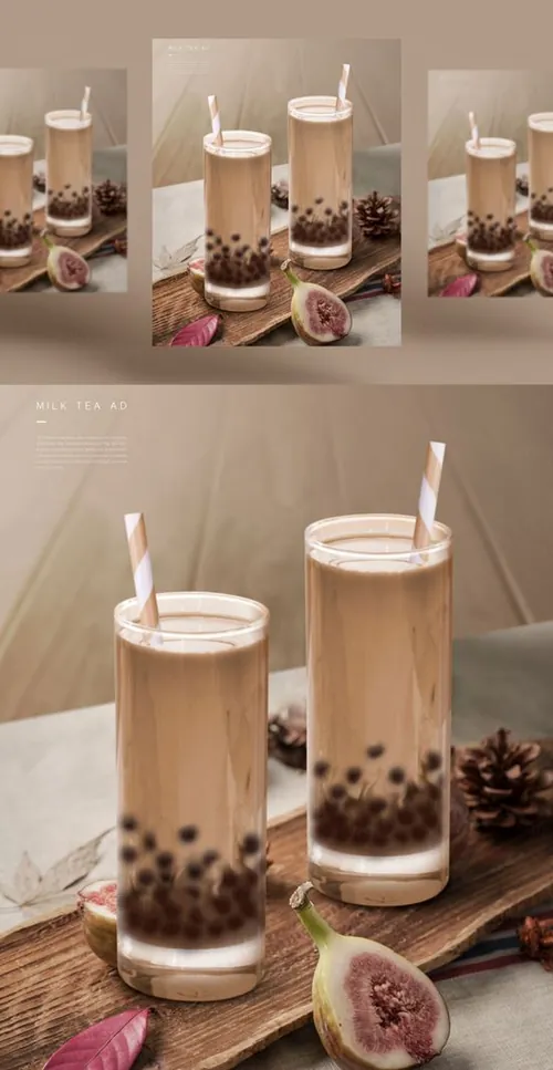珍珠奶茶样机场景模拟模板