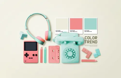 VI品牌听歌的耳机游戏机套装设计展示样机