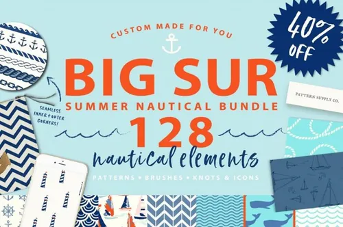 夏季航海主题无缝素材 SUMMER BUNDLE