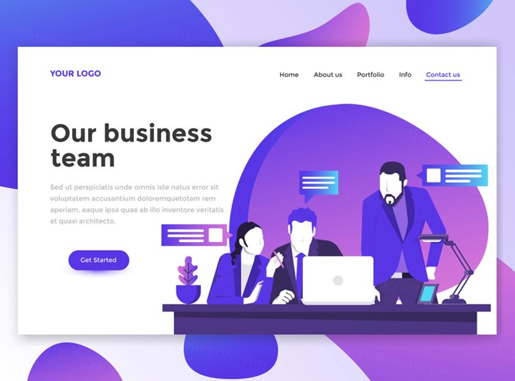 2018扁平化流行配色Web登录网页模版 Flat Mode