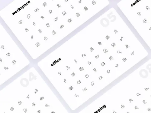 标志性基本线图标集Iconic. Essential line ico