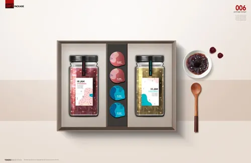 高档礼包礼盒健康保健产品传统包装设计PSD模板