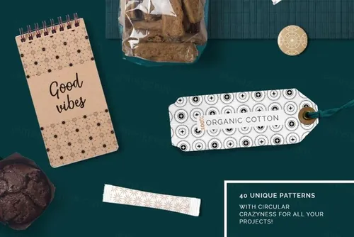 几何圆形无缝背景纹理素材 Geometric Circles